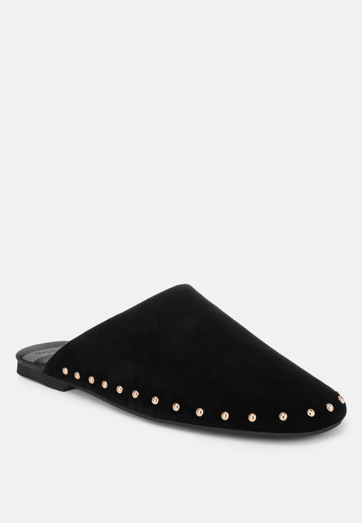 Corbera Studs Embellished Flat Mules-1