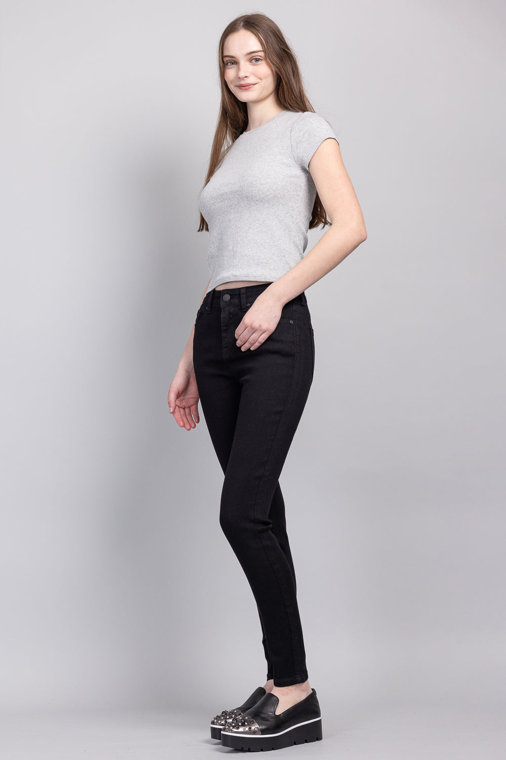 High Rise Classic Ankle Skinny Jeans-4