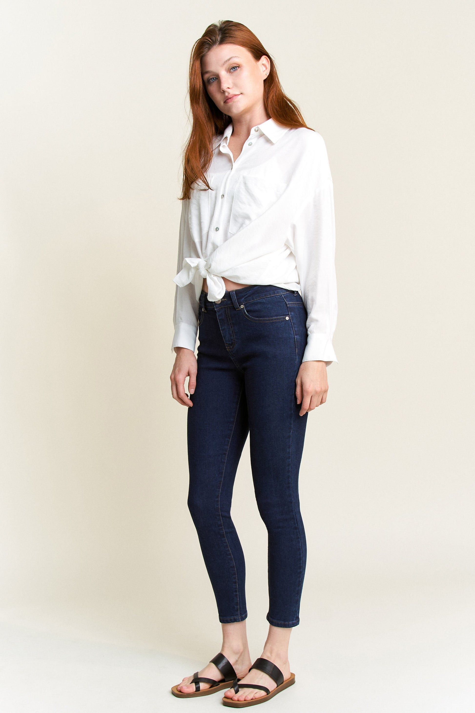 High Rise Classic Ankle Skinny Jeans-4