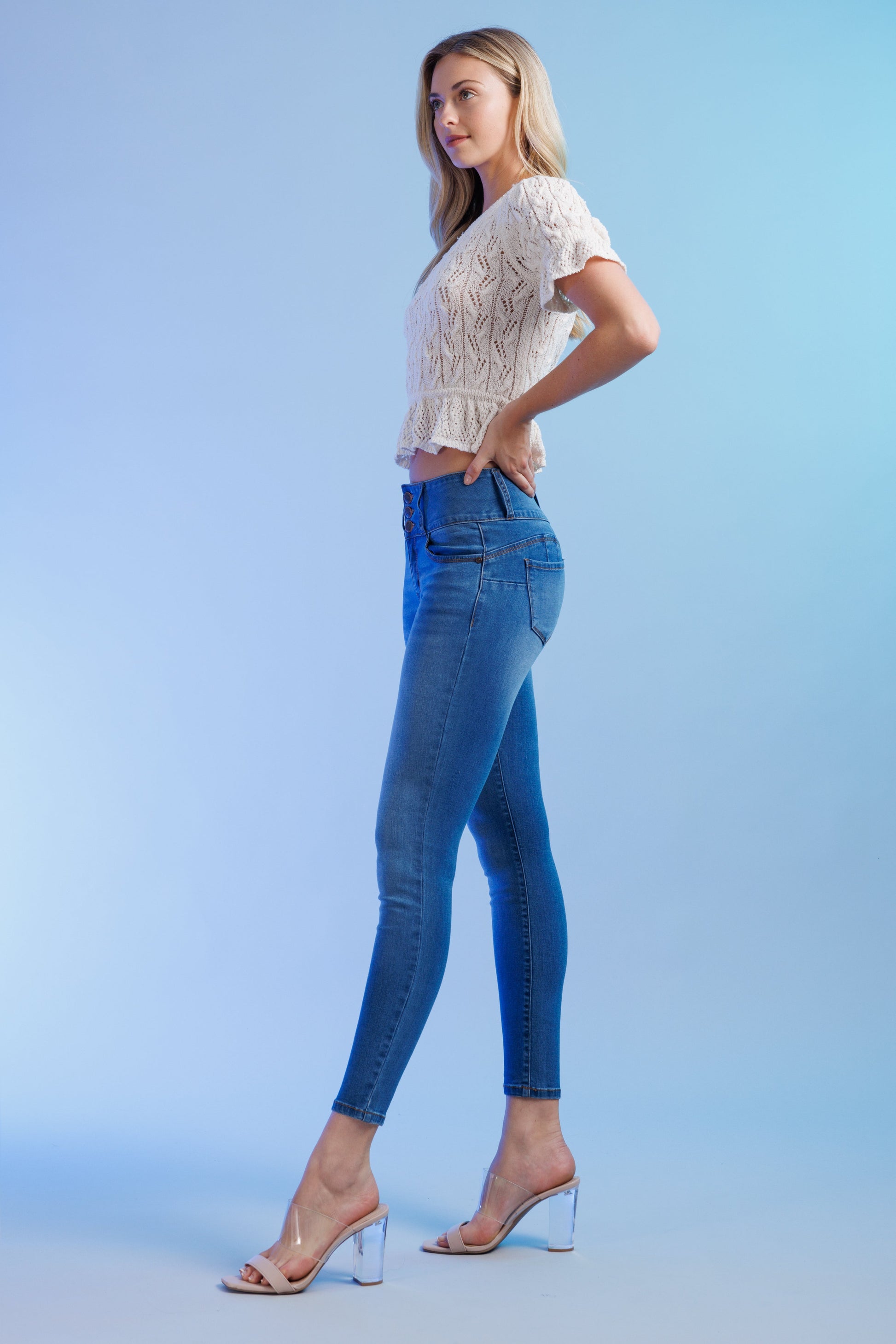 Push Up Ankle Skinny Jeans-2