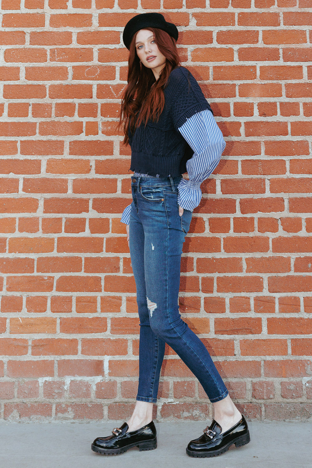 Wash Destructed Skinny Jeans-2