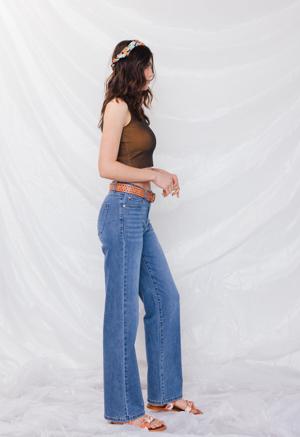High Rise Wide Leg Straight Jeans-4