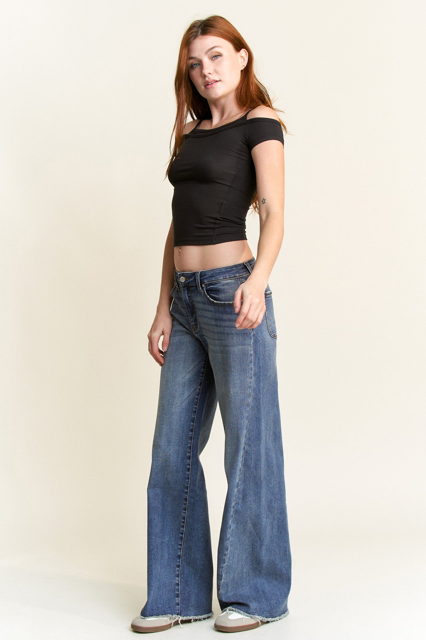 Low Rise Baggy Wide Leg Jeans-0