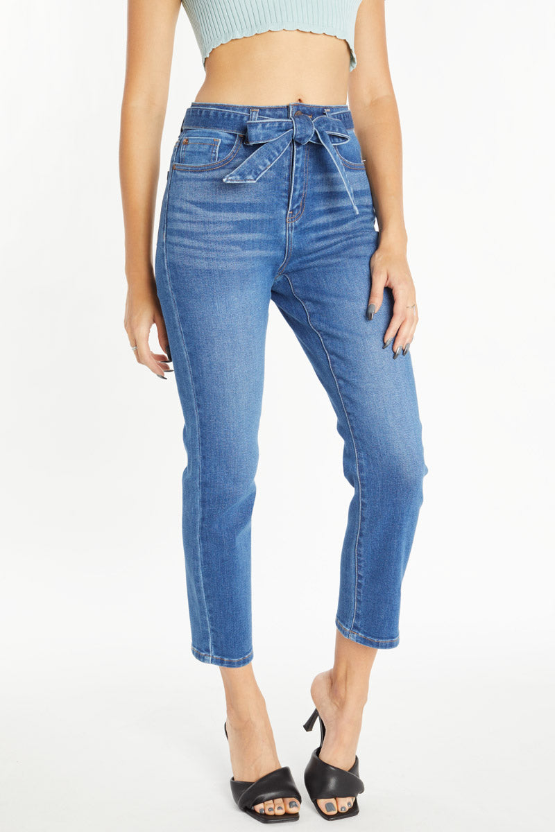 Super High Rise Ribbon Straight Jeans-3