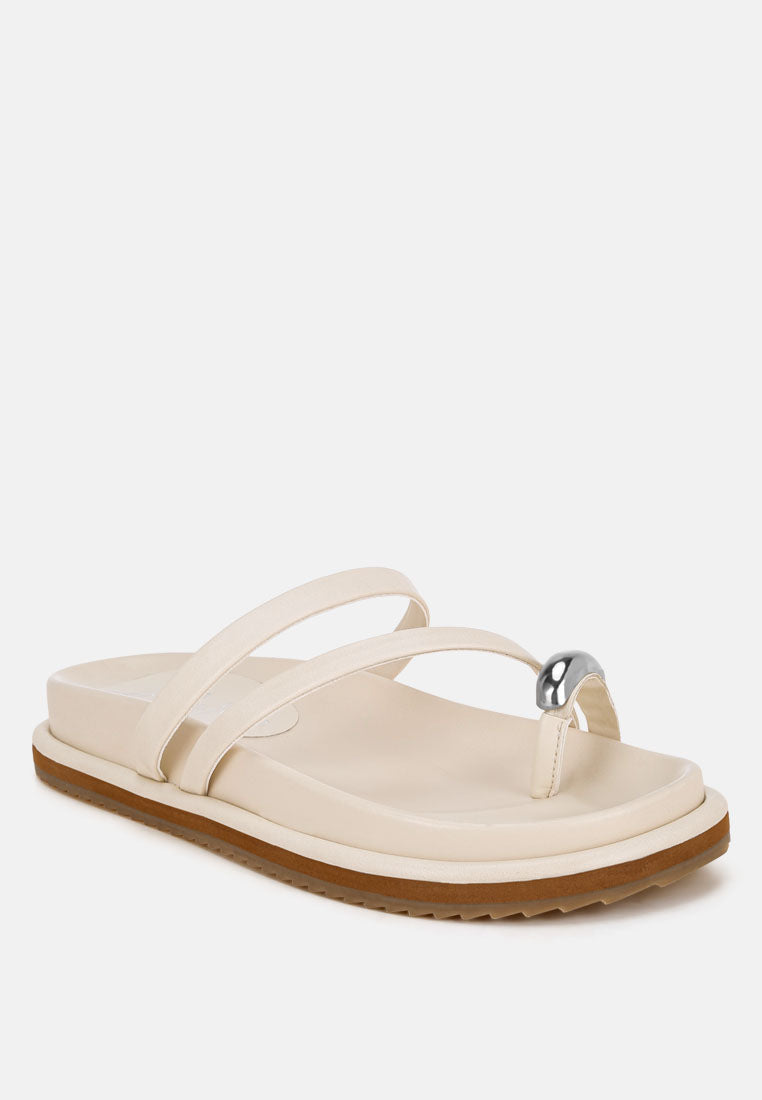 Carine Flipper Faux Leather Strappy Slip Ons-1