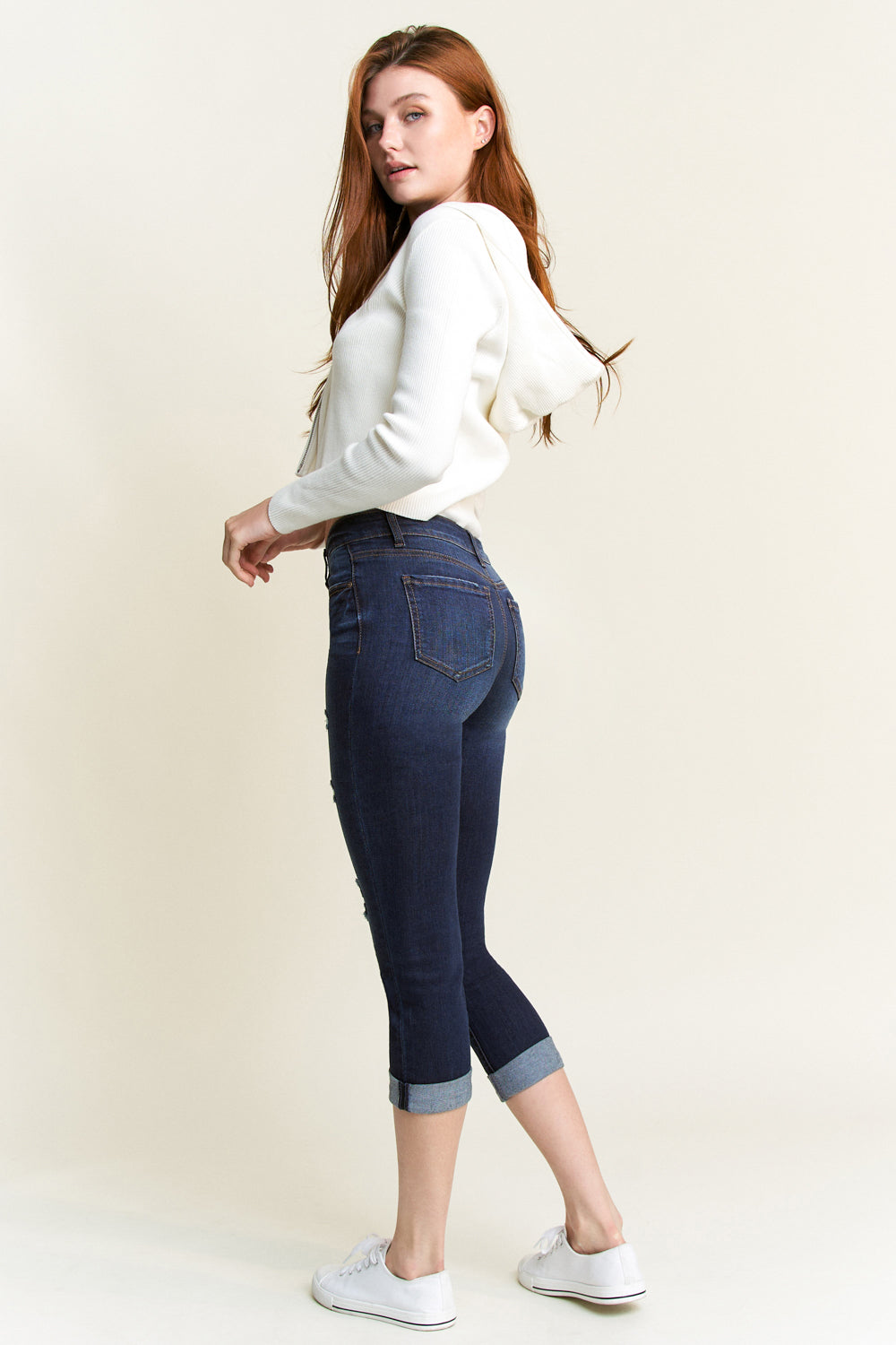 High Rise Cropped Skinny Jeans-4
