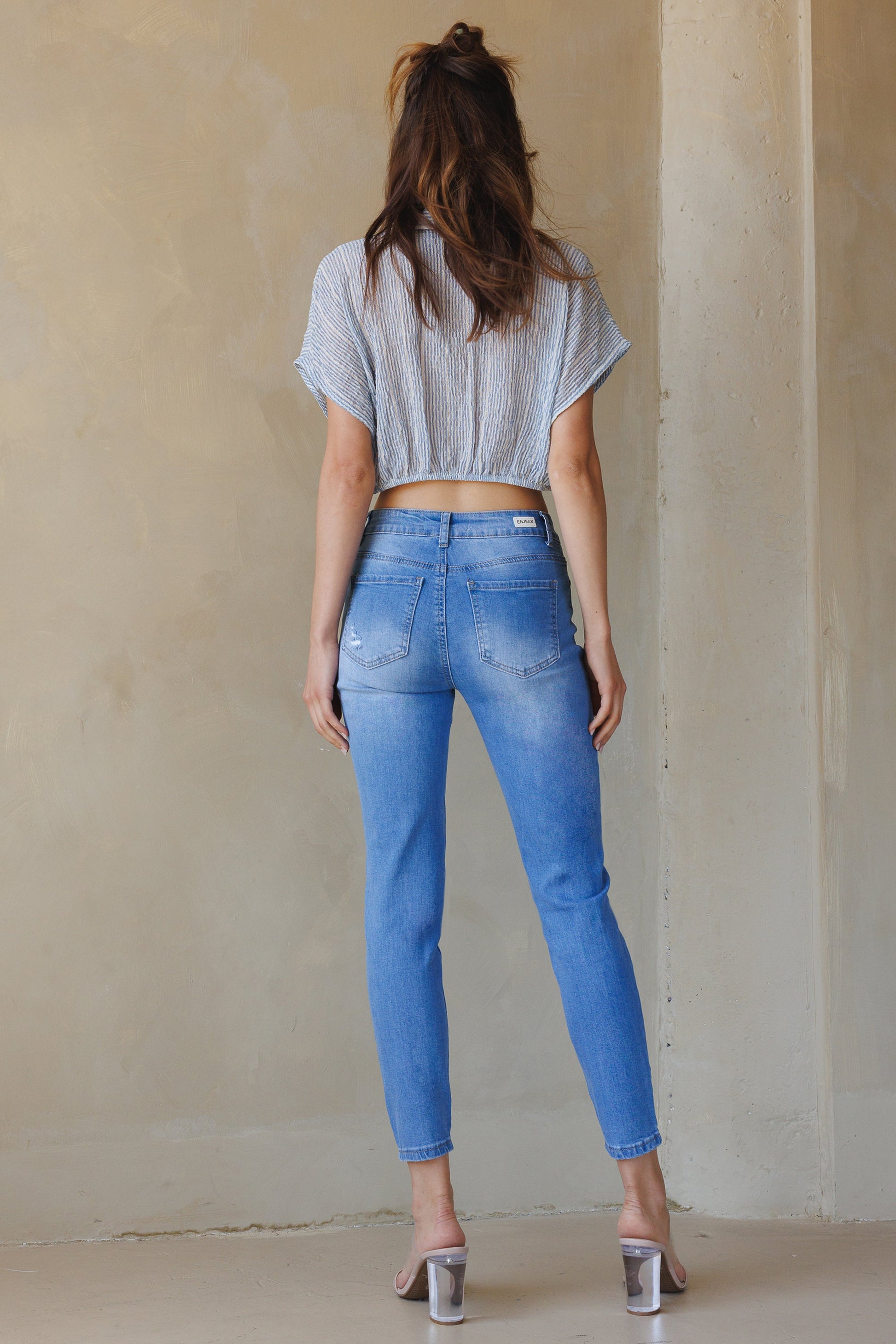High Rise Destructed Skinny Jeans-1