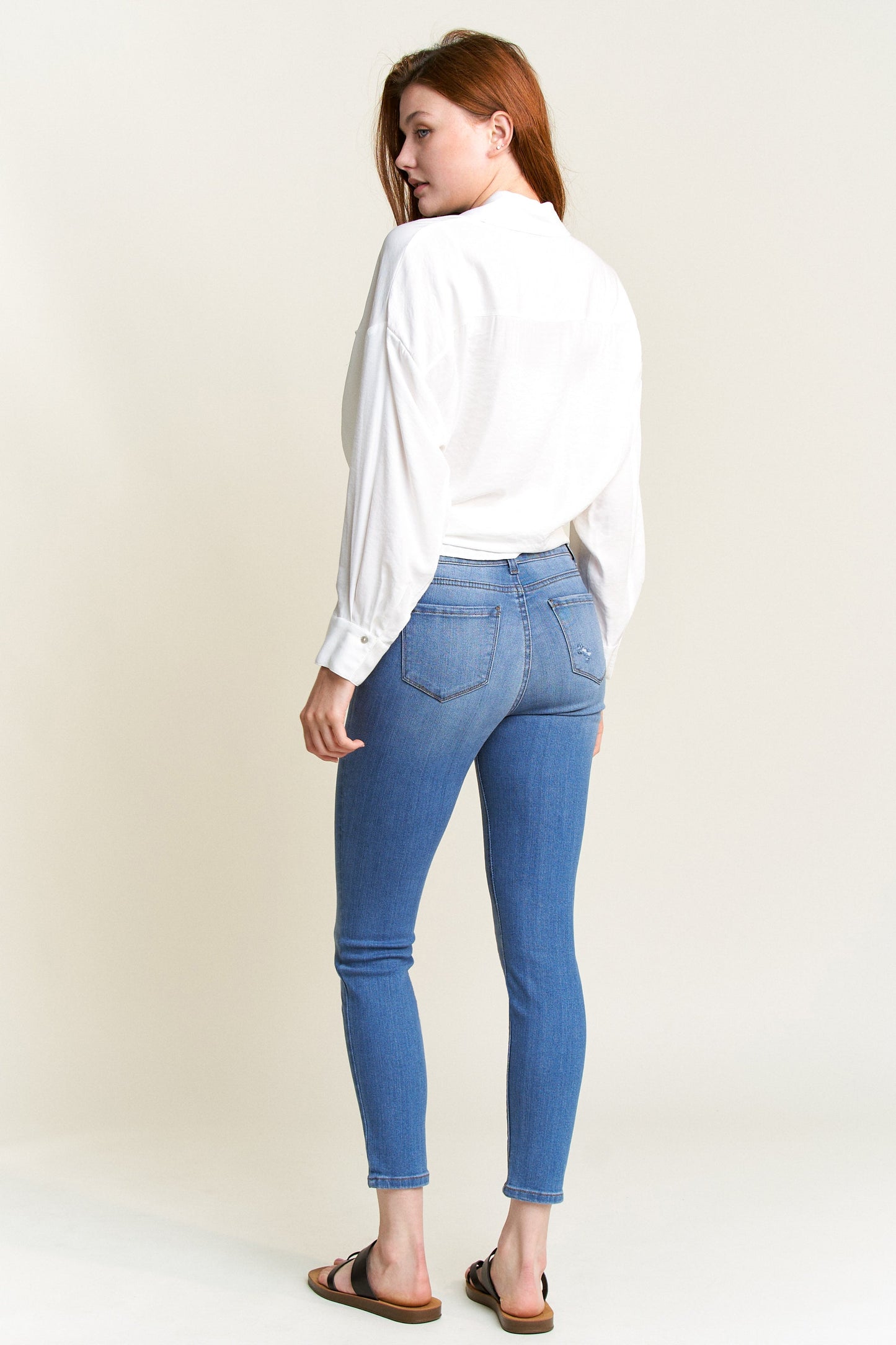Mid Rise Ankle Skinny Jeans-4