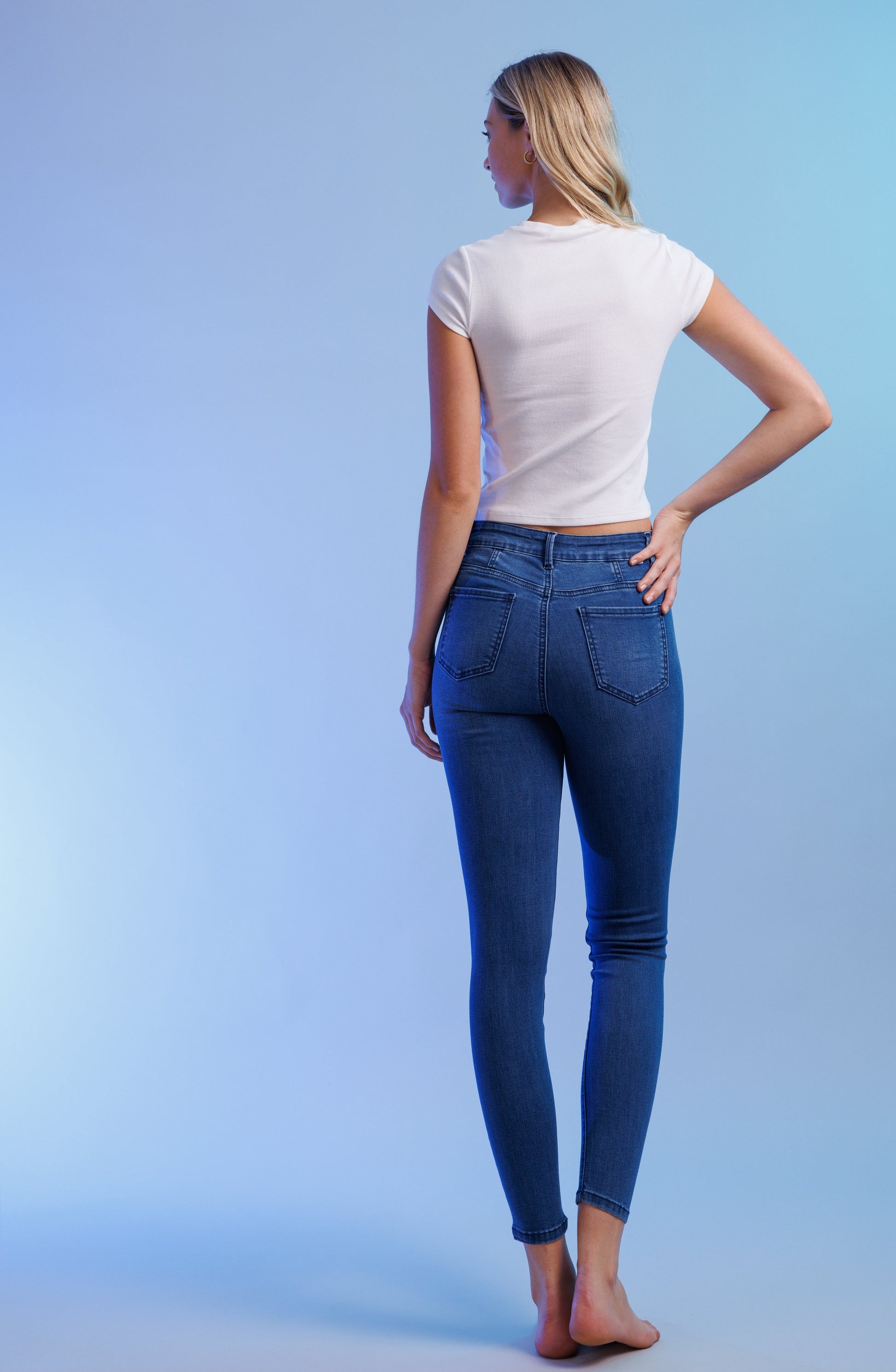 High Rise Ankle Skinny Jeans-2
