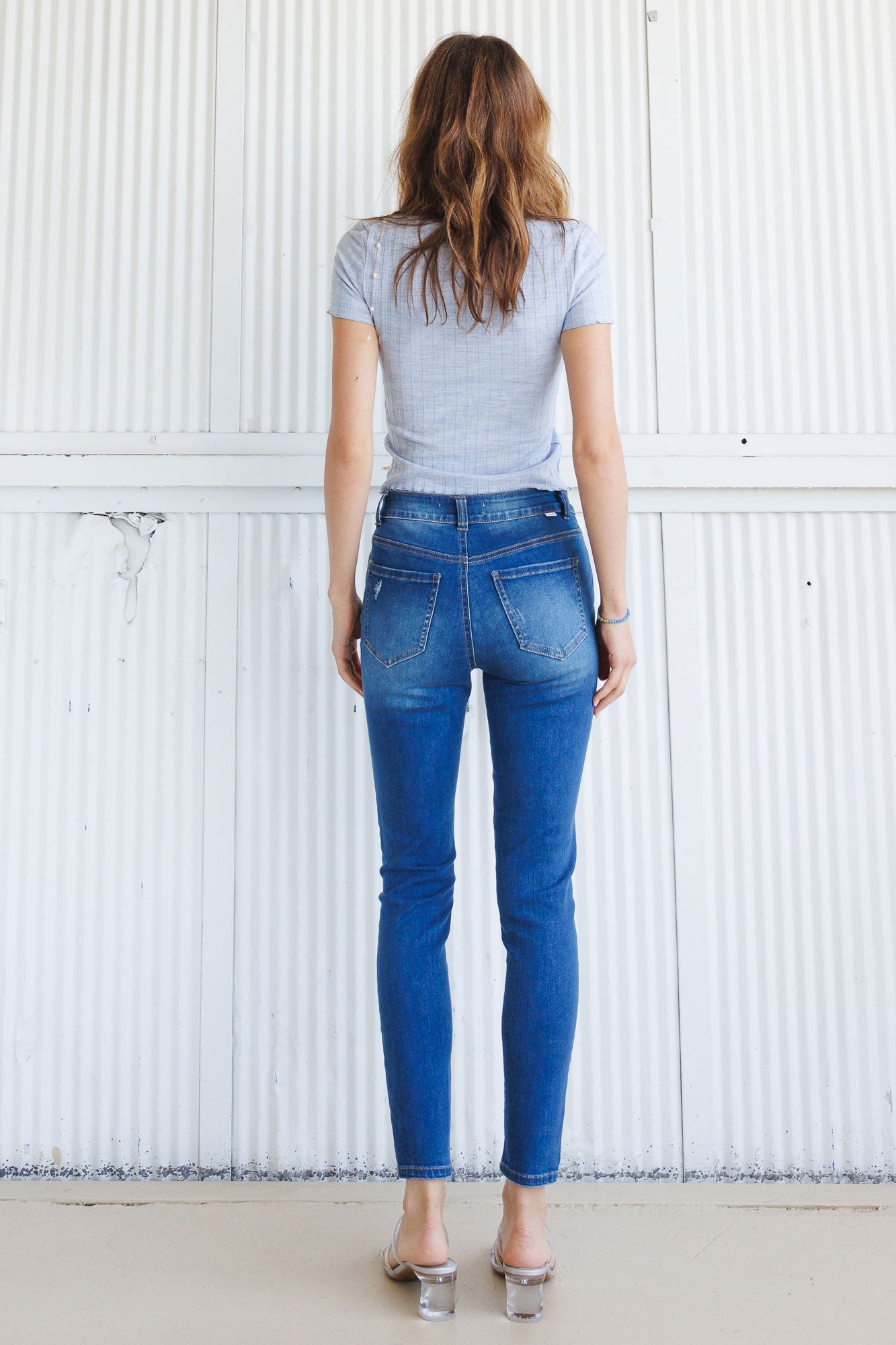 High Rise 5 Button Skinny Jeans-4