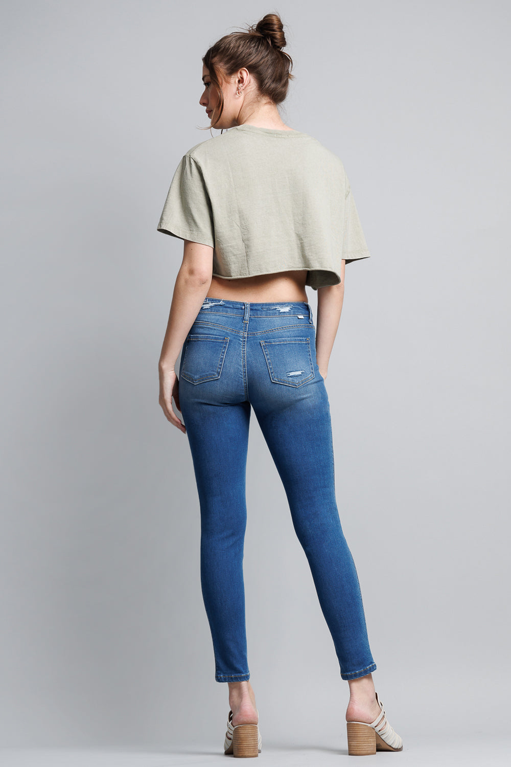 High Rise Destructed Skinny Jeans-4