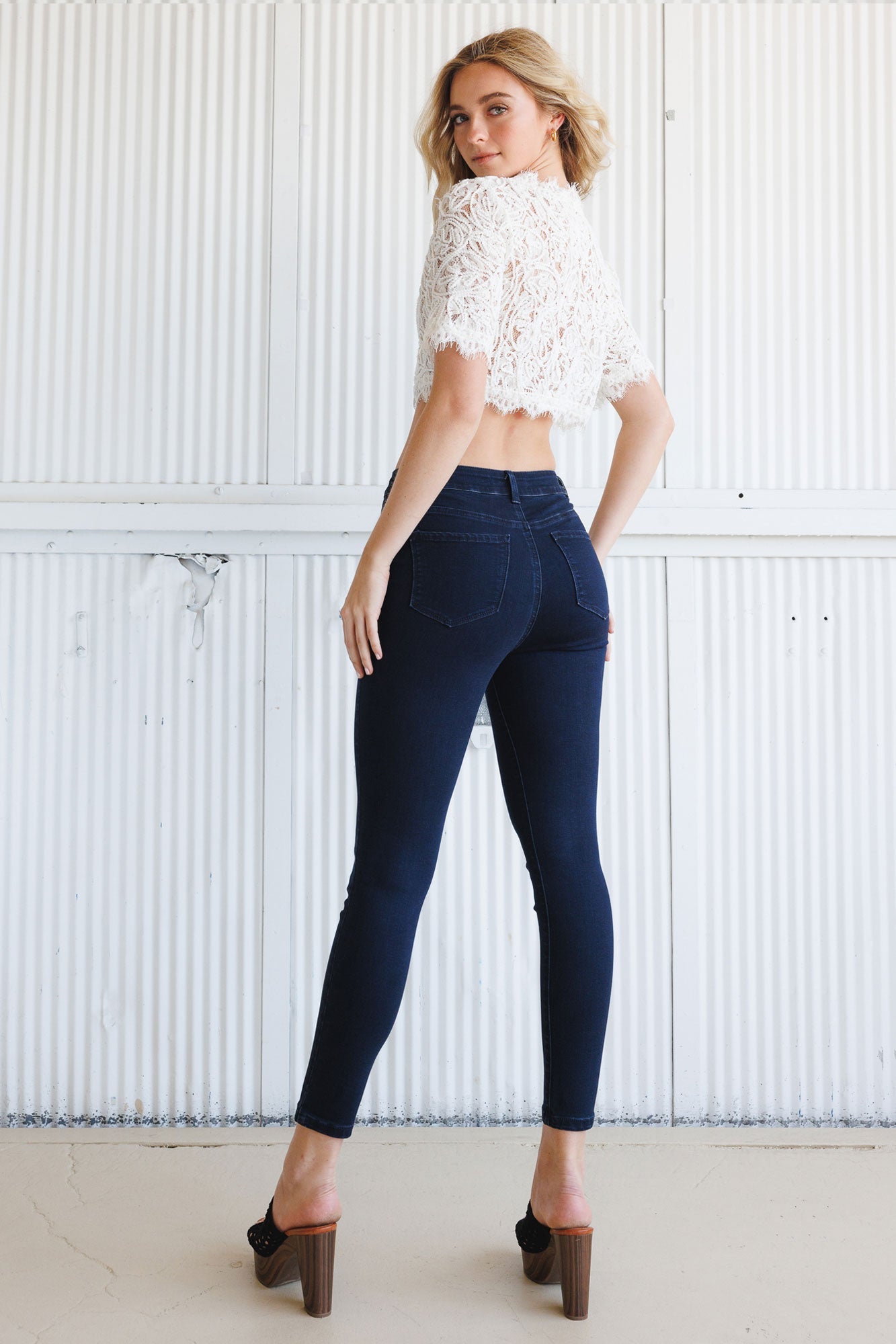 High Rise Ankle Skinny Jeans-3