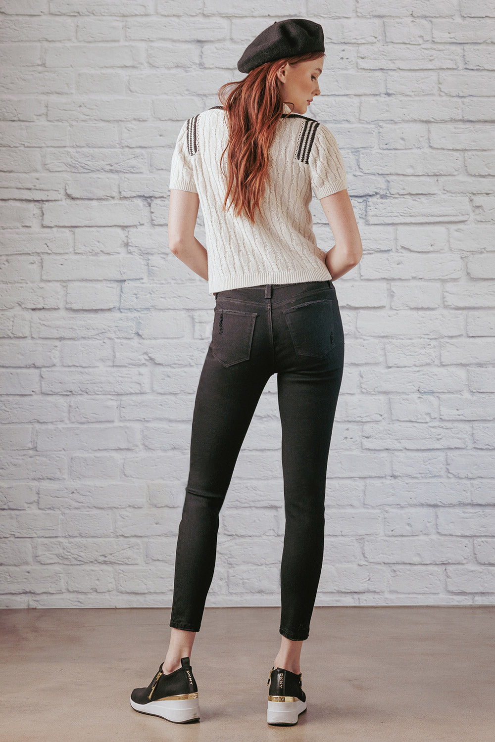 Destructed Ankle Skinny Jeans-3