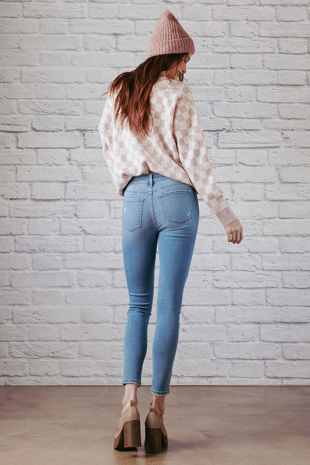 Destructed Ankle Skinny Jeans-3