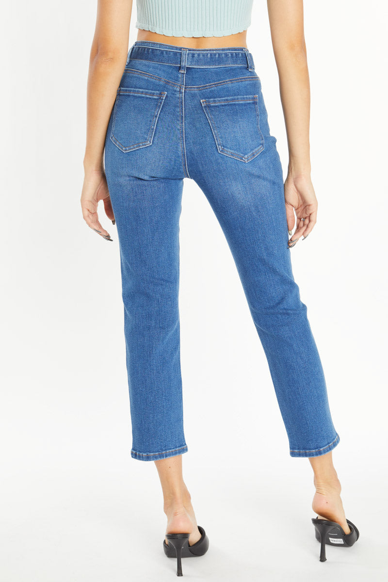 Super High Rise Ribbon Straight Jeans-1