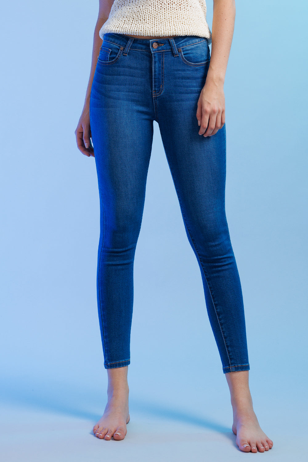 Classic High Waist Skinny Jeans-4