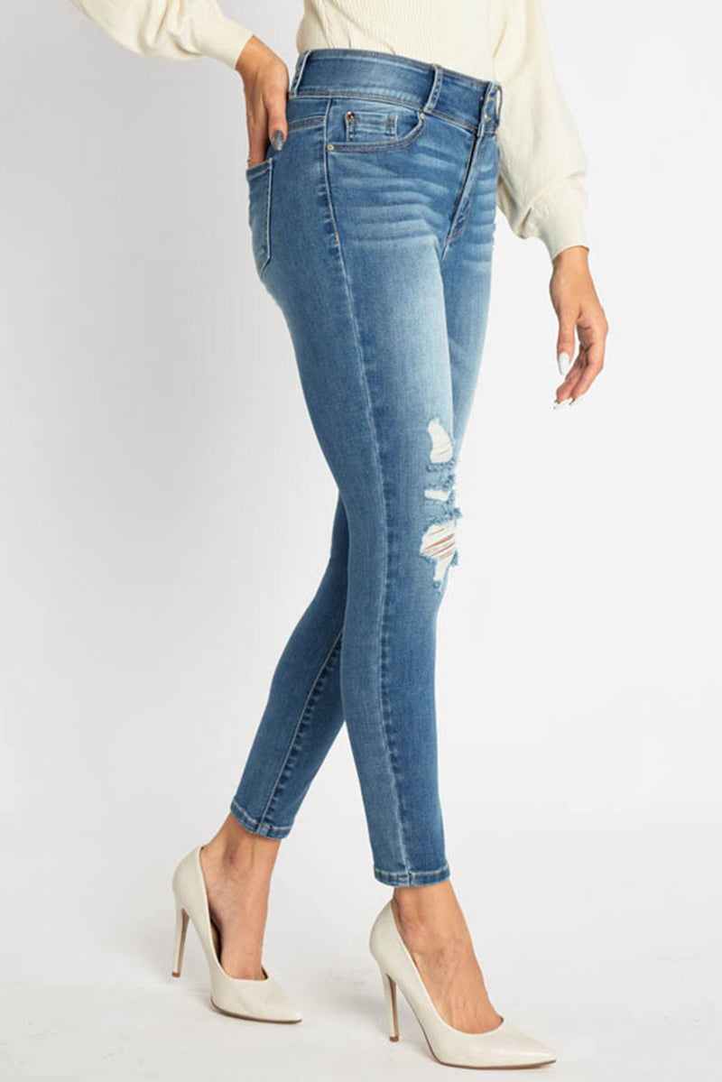 High Rise Destructed Skinny Jeans-2