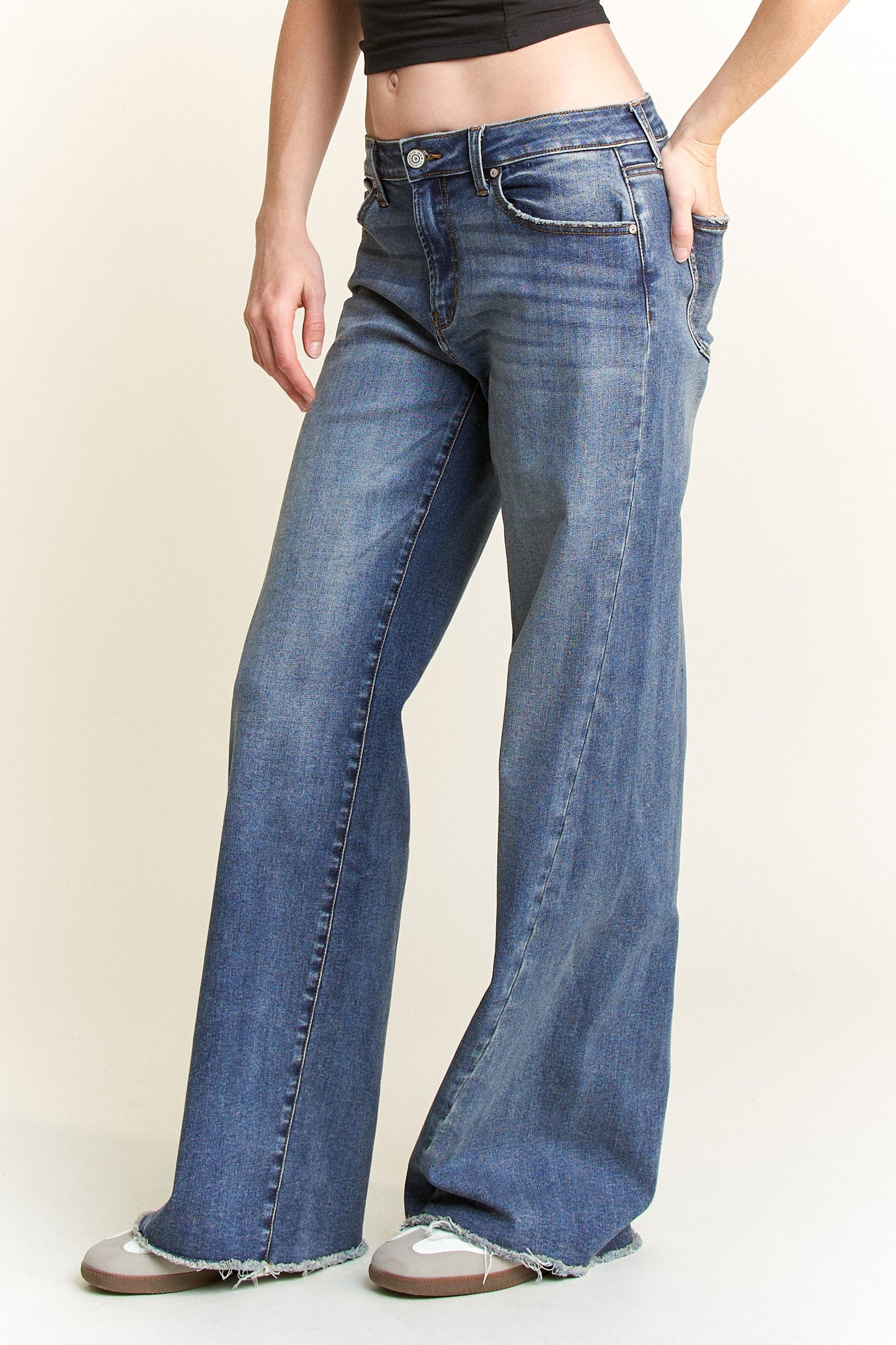 Low Rise Baggy Wide Leg Jeans-4