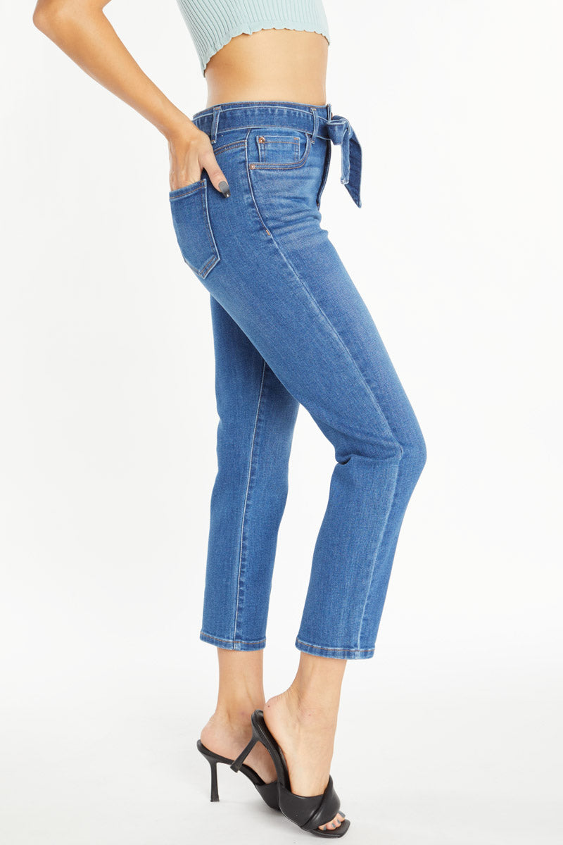 Super High Rise Ribbon Straight Jeans-4