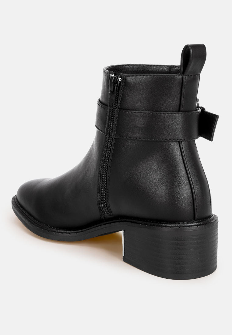 Winifred Harness Detail Block Heel Boots-3
