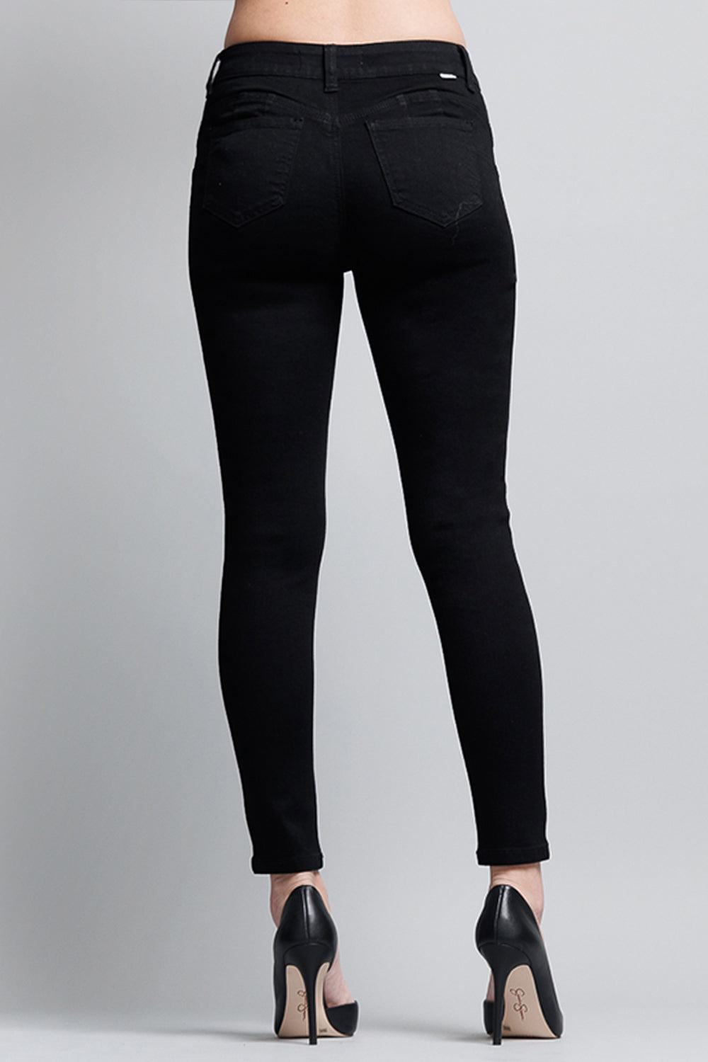 Mid Rise Push Up Ankle Skinny Jeans-4