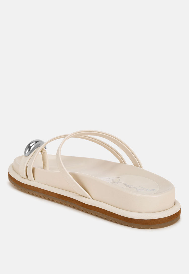 Carine Flipper Faux Leather Strappy Slip Ons-2