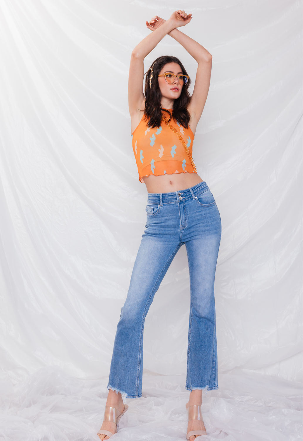 2 Button Mini Bootcut Jeans-5
