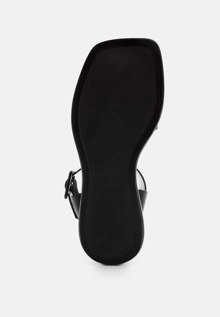Chunky Buckle Strap Flats by Mode-3