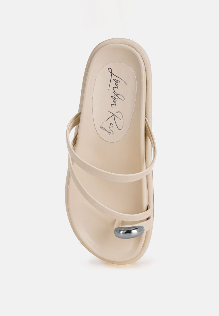 Carine Flipper Faux Leather Strappy Slip Ons-3