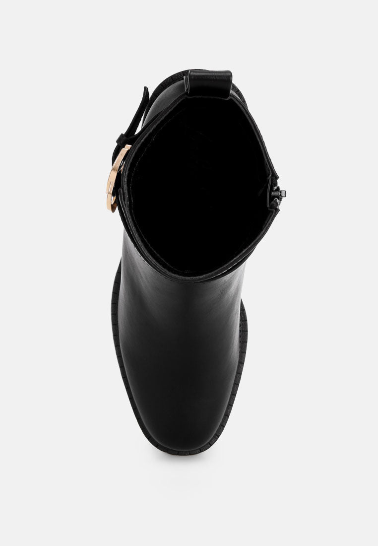 Winifred Harness Detail Block Heel Boots-4