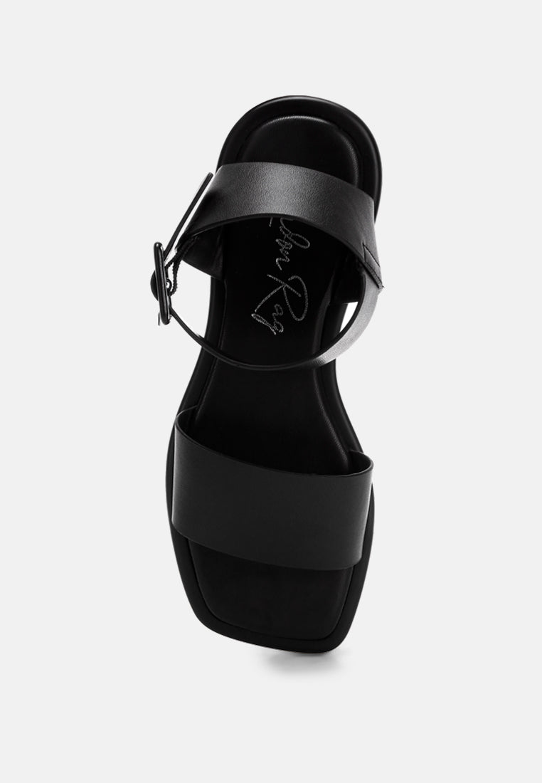 Chunky Buckle Strap Flats by Mode-4