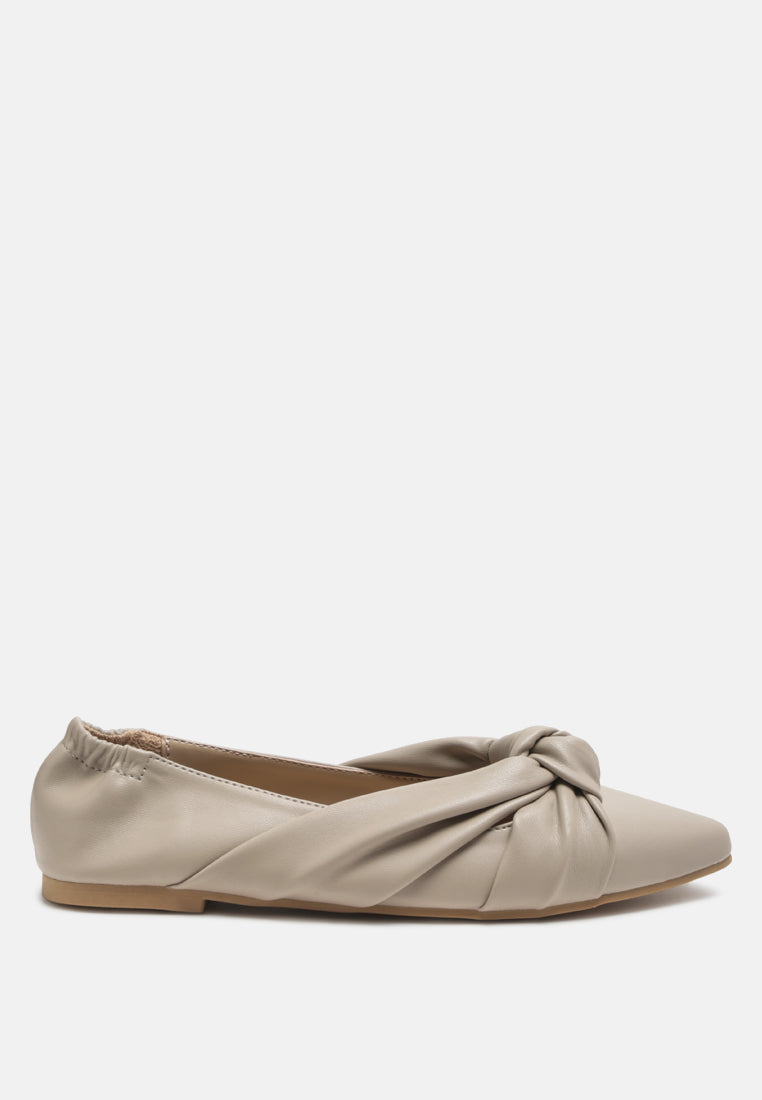 Norma Knot Detail Elasticated Ballet Flats-5