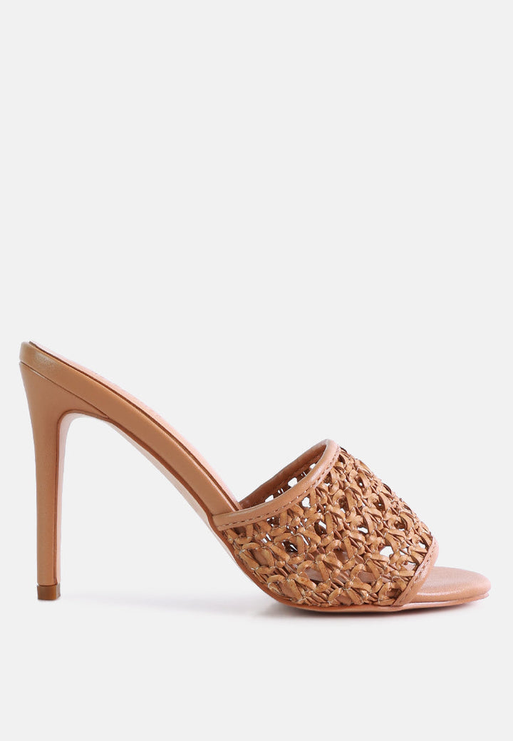 Tease Woven Heeled Slides-5