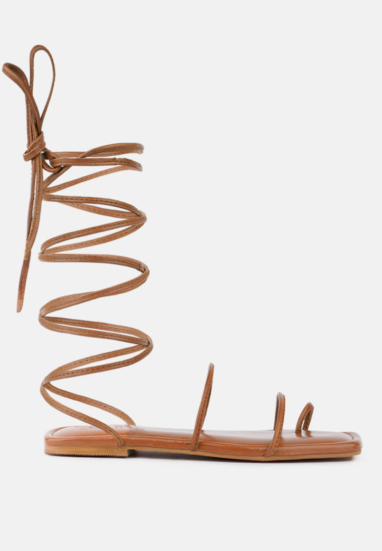 Amatha Essential Toe Ring Summer Leather Flats-5