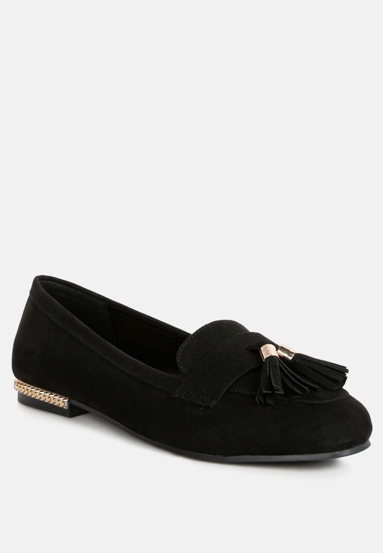 Atrika Faux Suede Tassel Loafers-1