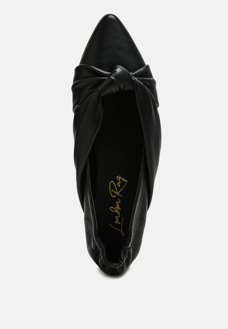 Norma Knot Detail Elasticated Ballet Flats-3