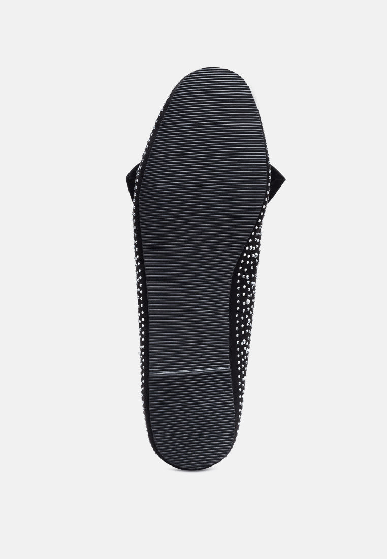 Dewdrops Embellished Casual Bow Loafers-4