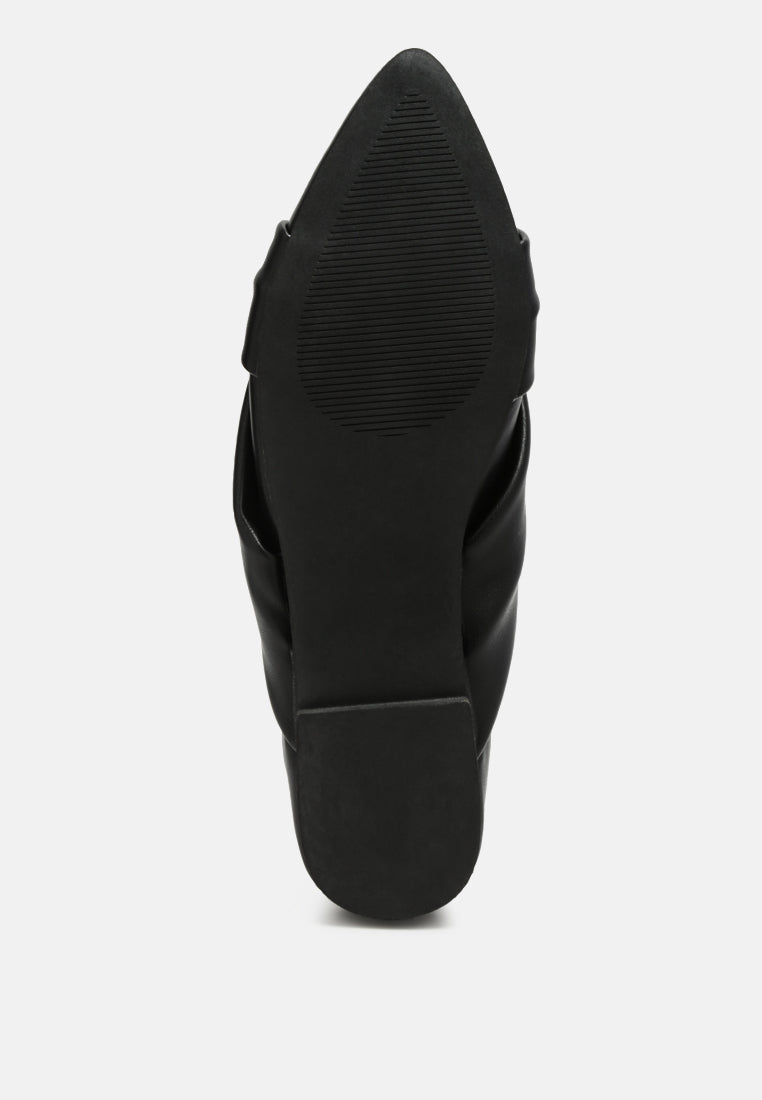 Norma Knot Detail Elasticated Ballet Flats-4