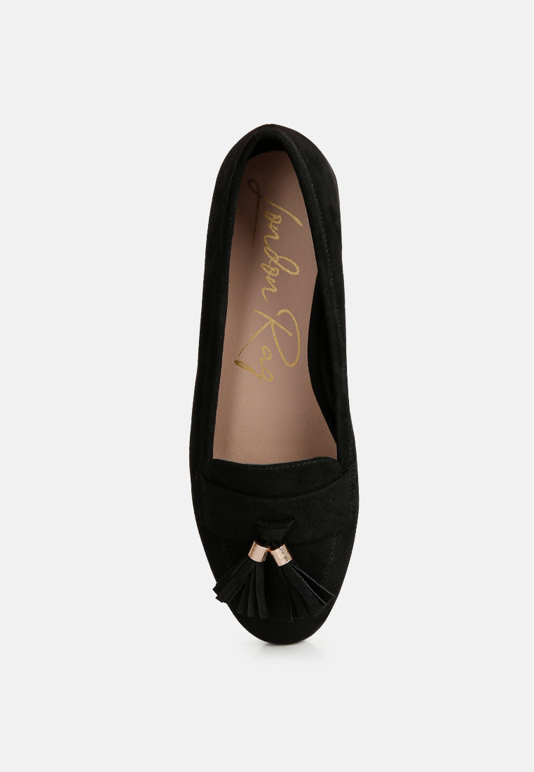 Atrika Faux Suede Tassel Loafers-3