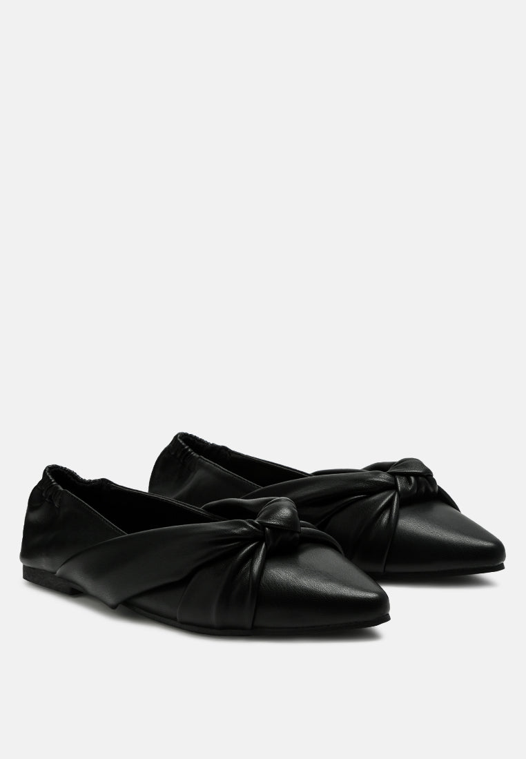 Norma Knot Detail Elasticated Ballet Flats-1