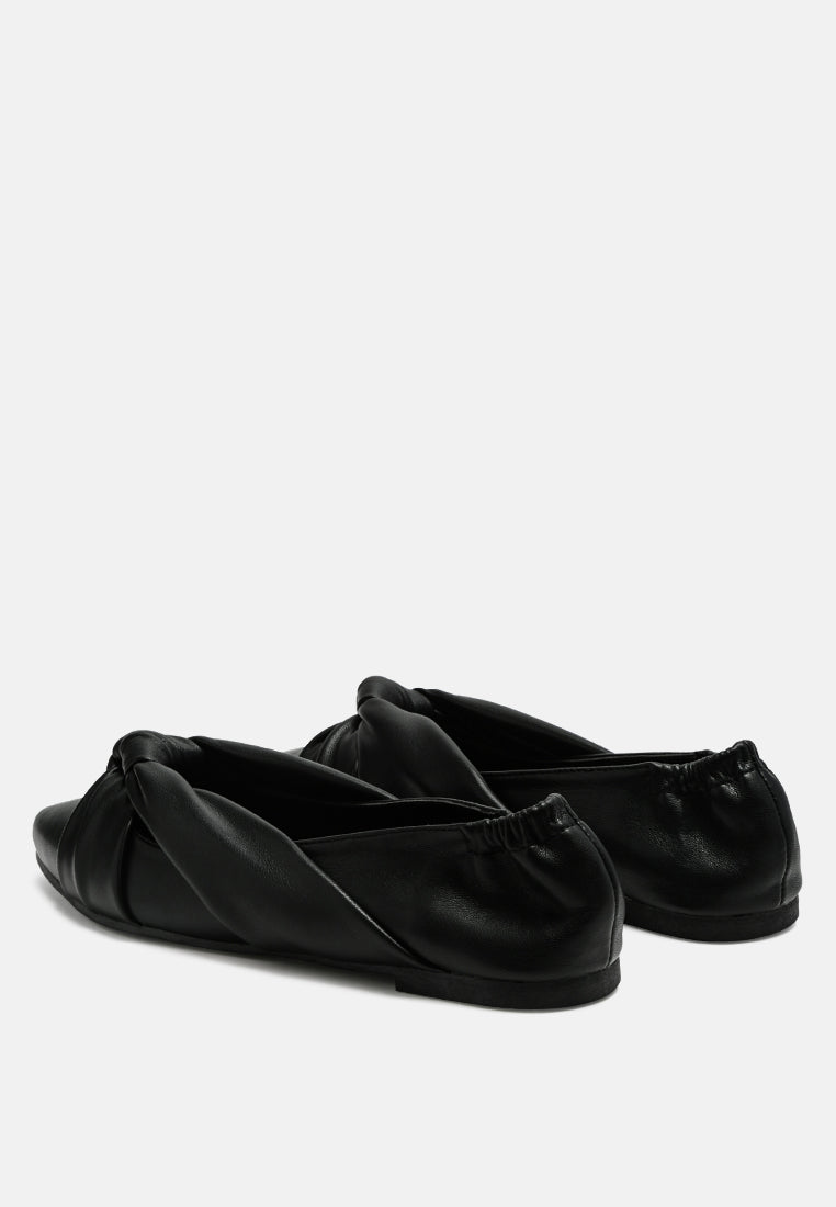 Norma Knot Detail Elasticated Ballet Flats-2
