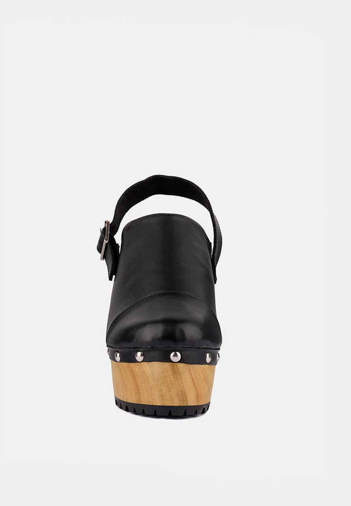 Alona Slingback High Block Heeled Clogs-1