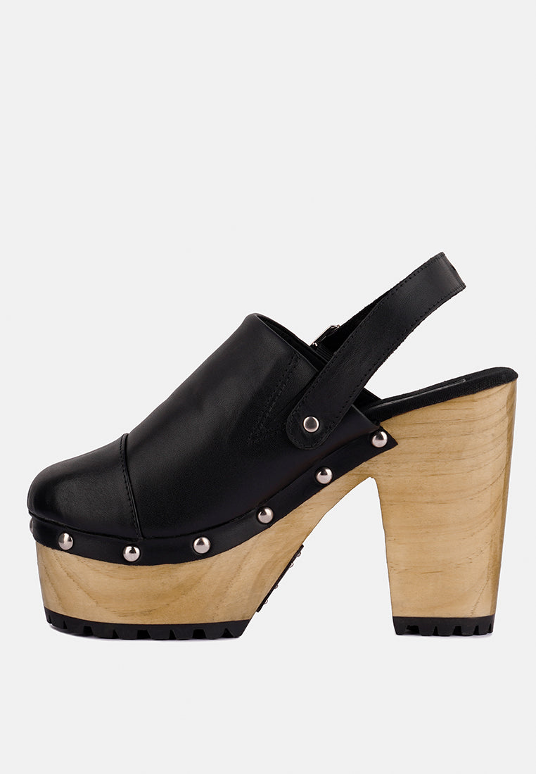 Alona Slingback High Block Heeled Clogs-2