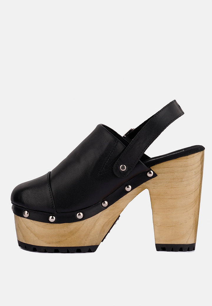 Alona Slingback High Block Heeled Clogs-2