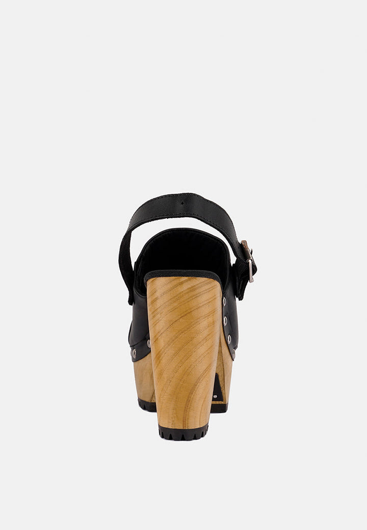 Alona Slingback High Block Heeled Clogs-3