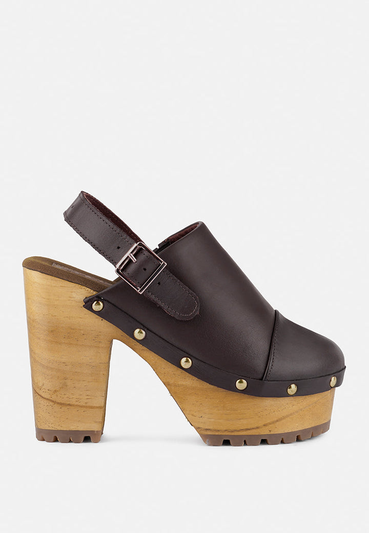 Alona Slingback High Block Heeled Clogs-0