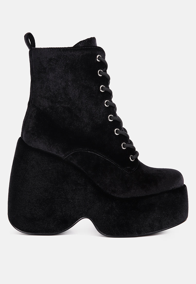 Ashcan High Platform Velvet Ankle Boots-7