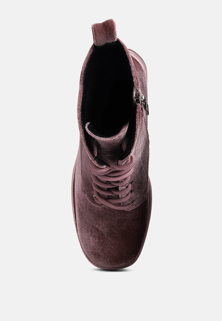 Ashcan High Platform Velvet Ankle Boots-4