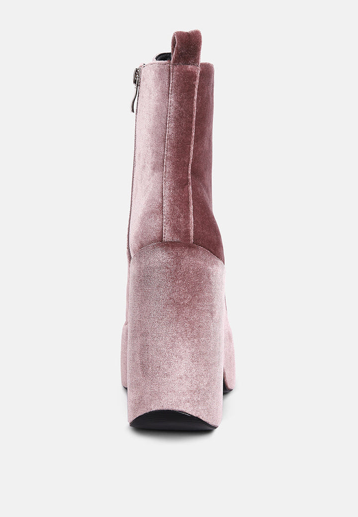 Ashcan High Platform Velvet Ankle Boots-3