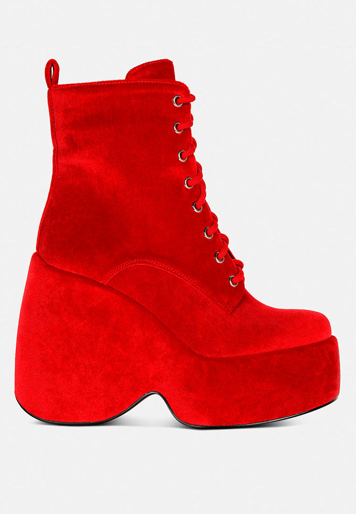 Ashcan High Platform Velvet Ankle Boots-0